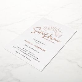 Boho Sunshine Baby shower Folie Uitnodiging