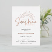 Boho Sunshine Baby shower Folie Uitnodiging (Staand Voorkant)