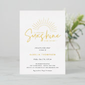 Boho Sunshine Baby shower Folie Uitnodiging (Staand Voorkant)