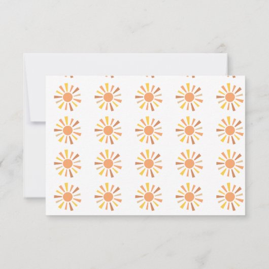 Boho Sunshine Baby shower Foto Bedankkaart (Achterkant)