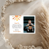 Boho Sunshine Baby shower Foto Bedankkaart