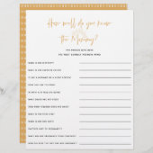 Boho Sunshine Baby shower Game (Voorkant / Achterkant)