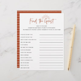 Boho Sunshine Baby shower Guest