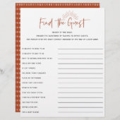 Boho Sunshine Baby shower Guest (Voorkant / Achterkant)