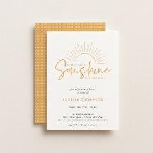 Boho Sunshine Baby shower Invitation