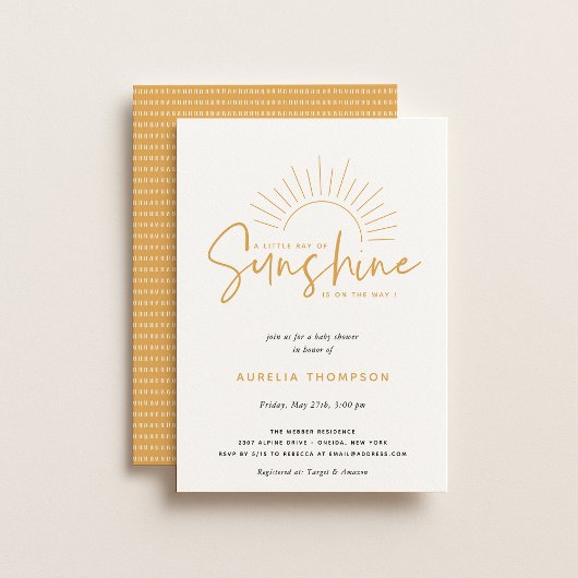 Boho Sunshine Baby shower Invitation Kaart