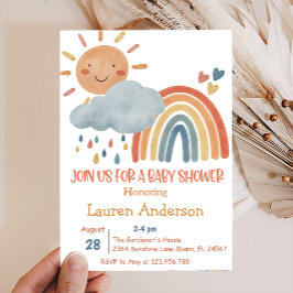 Boho Sunshine Baby shower Invitation Kaart