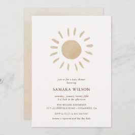 Boho Sunshine Baby shower Invitation Kaart