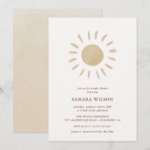 Boho Sunshine Baby shower Invitation Kaart