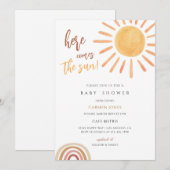 Boho Sunshine Baby Shower Kaart (Voorkant / Achterkant)