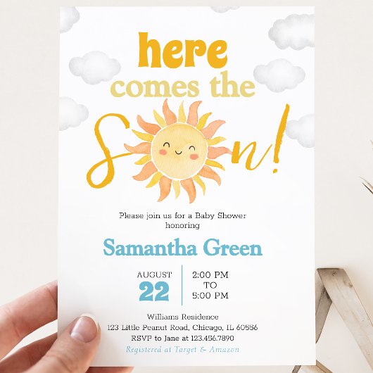 Boho Sunshine Baby Shower Kaart