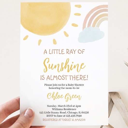 Boho Sunshine Baby Shower Kaart