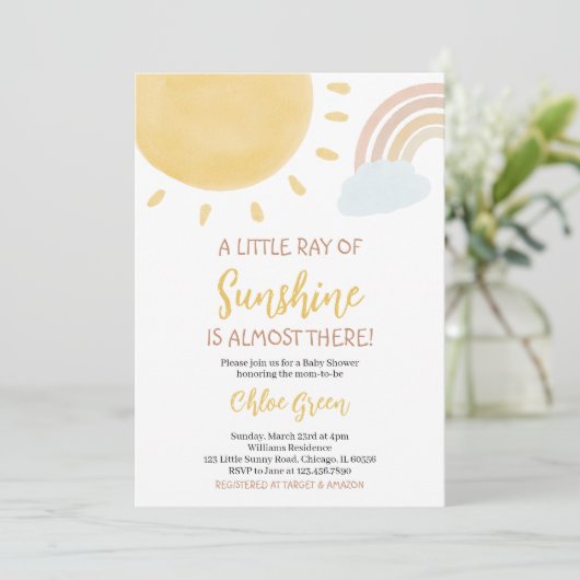 Boho Sunshine Baby shower Kaart (Staand voorkant)