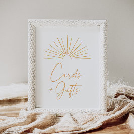 Boho Sunshine Baby shower Kaarten en cadeaubordje Poster