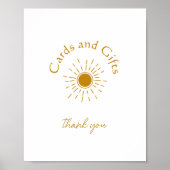 Boho Sunshine Baby Shower Kaarten en Cadeaus Bordj Poster (Voorkant)