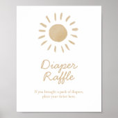 Boho Sunshine Baby shower Luier Raffle teken Poster (Voorkant)