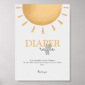 Boho Sunshine Baby shower Luier Raffle teken Poster (Voorkant)