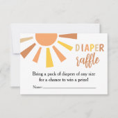 Boho Sunshine Baby shower Luierloterij Bedankkaart (Voorkant)