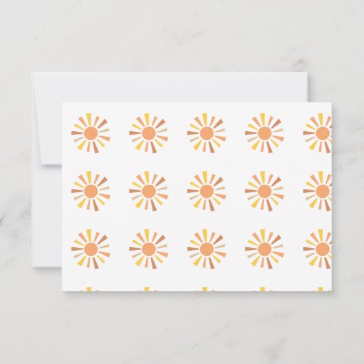 Boho Sunshine Baby shower Luierloterij Bedankkaart (Achterkant)