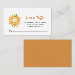 Boho Sunshine Baby shower Luiers Raffle Informatiekaartje