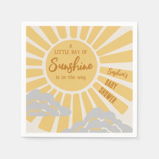 Boho Sunshine Baby shower Napkins Servet (Voorkant)