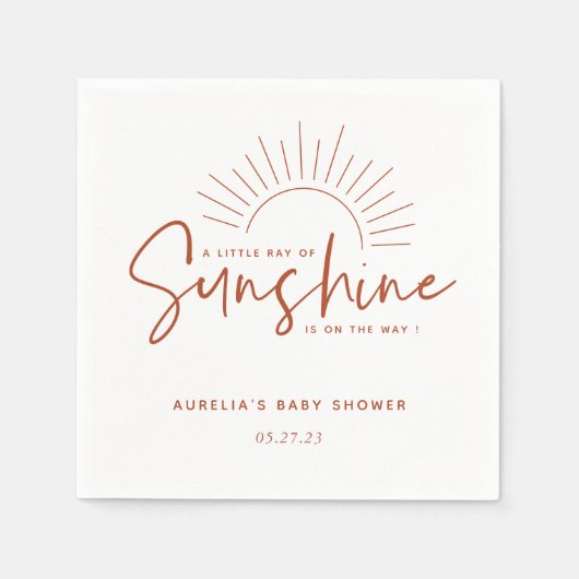 Boho Sunshine Baby shower Napkins Servet (Voorkant)