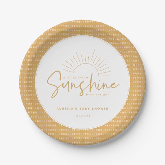 Boho Sunshine Baby shower Paper Bord (Voorkant)