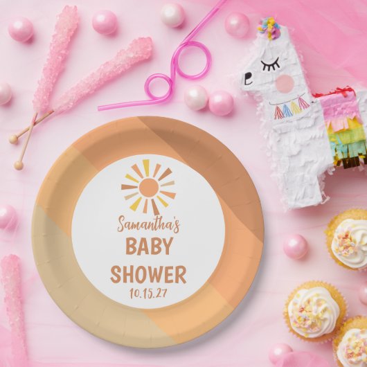 Boho Sunshine Baby shower Papieren Bordje (Feest)