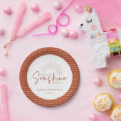Boho Sunshine Baby shower Papieren Bordje (Feest)