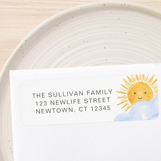 Boho Sunshine Baby Shower Retouradres Etiket
