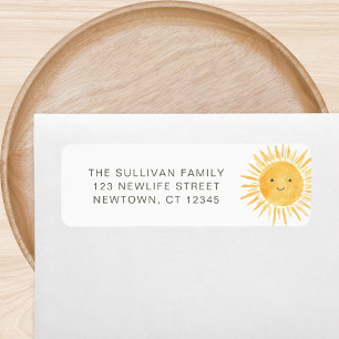 Boho Sunshine Baby shower retouradres Etiket