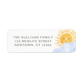 Boho Sunshine Baby Shower Retouradres Etiket (Voorkant)
