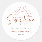 Boho Sunshine Baby shower Ronde Sticker (Voorkant)