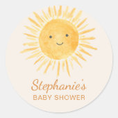Boho Sunshine Baby shower Ronde Sticker (Voorkant)