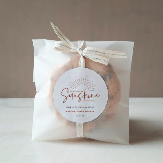 Boho Sunshine Baby shower Ronde Sticker