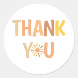 Boho Sunshine Baby shower Ronde Sticker