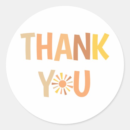 Boho Sunshine Baby shower Ronde Sticker (Voorkant)