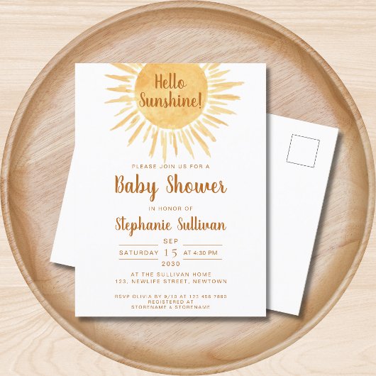 Boho Sunshine Baby shower Uitnodiging Briefkaart