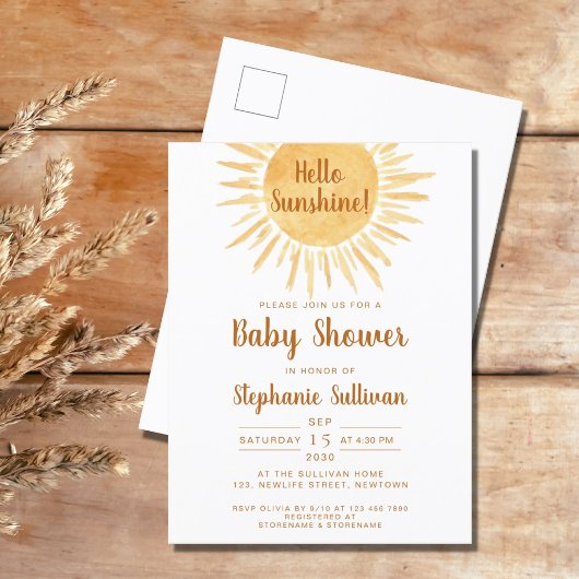 Boho Sunshine Baby shower Uitnodiging Briefkaart
