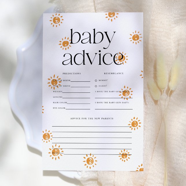 Boho Sunshine Baby shower Voorspellingen & Advies (Creator heeft geüpload)