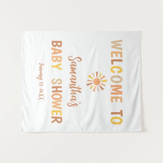 Boho Sunshine Baby shower Wandkleed (Voorkant (horizontaal))