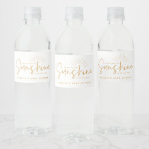 Boho Sunshine Baby shower Waterfles Etiket