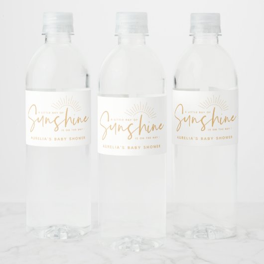 Boho Sunshine Baby shower Waterfles Etiket (Flessen)