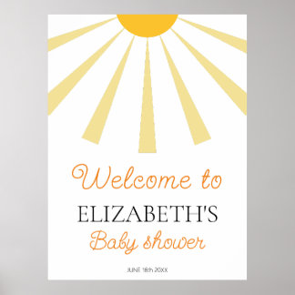 Boho Sunshine Baby shower Welkomstbord Poster