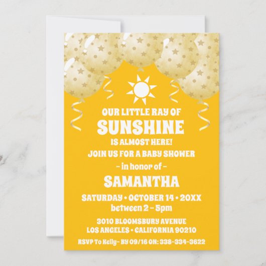 Boho Sunshine Balloons Baby shower Kaart (Voorkant)