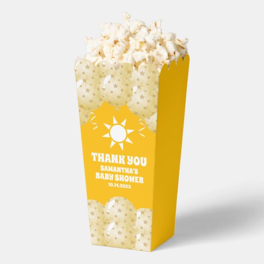 Boho Sunshine Balloons Baby shower Popcorn Bedankdoosjes (Popped)