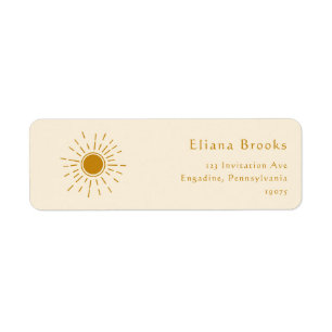 Boho Sunshine   Beige adreslabels voor retourzendi Etiket
