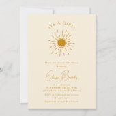 Boho Sunshine | Beige Baby shower Het is een meisj Kaart (Voorkant)