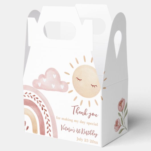 Boho Sunshine Birthday Party Bedankdoosjes (Geopend)