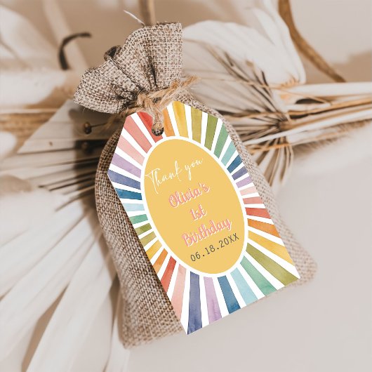Boho Sunshine Birthday Party Cadeaulabel